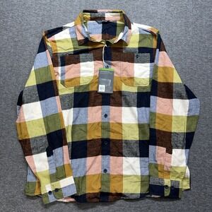 Alpine Design men's XL updated flannel shirt blackberry plaid navy NWT